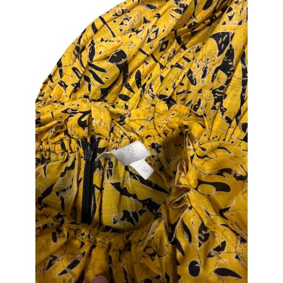 ZIMMERMANN Yellow Cotton Lulu Frill Hem Long Sleeve Maxi A-line Dress Size 0P - Picture 5 of 6